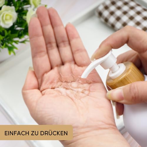 3 Stück 500ml Seifenspender mit 22 Weißen Etiketten Lotionspender aus PET-Kunststoff Leere Flasche Geeignet für Badezimmer(Weiße)