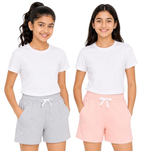 Image of Cloth Theory Premium Cotton Shorts for Girls - Regular Fit Pocket Shorts for Girls Pack of 2