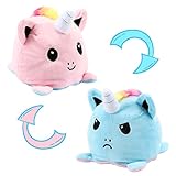 ☁ Materiales de alta calidad: los peluche reversible están hechos de felpa suave y duradera, rellenos de algodón de alta calidad, esponjoso, liso, suave y agradable para la piel. ¡Súper lindo y te hace sentir bien!
