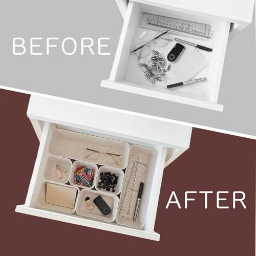 TTUGTTUG Felt Drawer Organizer Set in 4-Sizes, Made from Eco-Friendly Material for Vanity, Makeup, Desk, Office, Kitchen, and Nightstand - Image 6