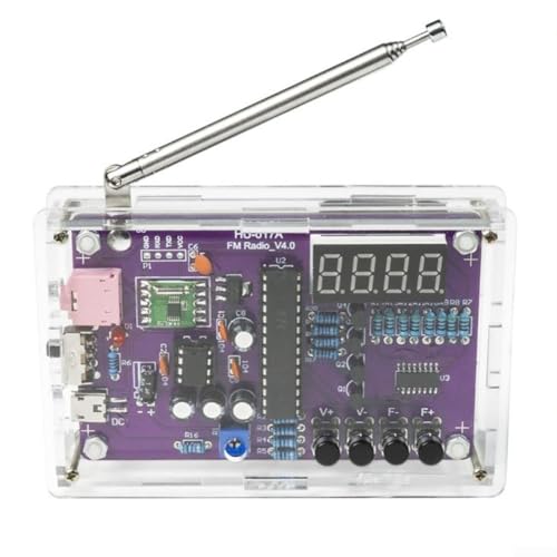 Kit de radio FM, pantalla de tubo digital, módulo receptor de radio estéreo FM, kits de práctica de soldadura electrónica para aprendizaje de soldadura (con estuche)
