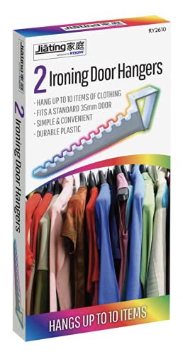 Hanger Hooks Space Saver Overdoor Bathroom Bedroom Plastic Over The Door Ironing Hooks Holder Clothes Coat Towel Stand Tool Laundry Storage Kids Adults (Pack Of 2 Hold 20 Hangers) - Image 3