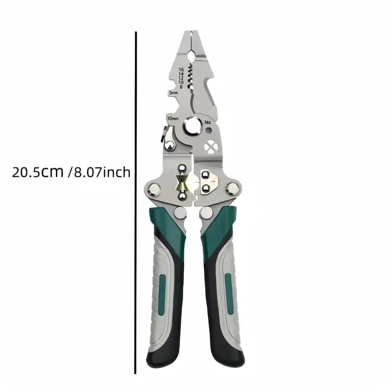 Image of All in 1 Multifunction Stainless Steel Wire Stripper /Wire Crimping Tool, Wire Cutter, Wire Crimper, Cable Stripper, Wiring Tools and Multi-Function Hand Tool (Folding Wire Stripper)