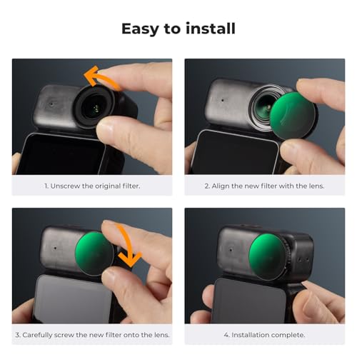 Image of K&F CONCEPT ND CPL Filter Set Compatible with DJI Osmo Nano Vlogging Camera, 4 Pack ND8 ND16 ND32 CPL Neutral Density light Reduction Polarizing Action Camera Accessories, Multicoated HD Optical Glass
