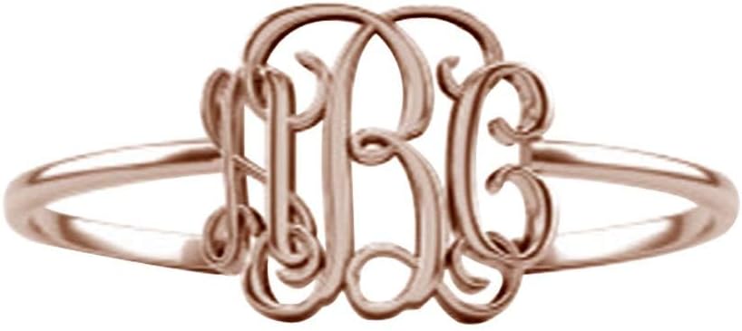 Personalized 925 Sterling Silver Initial Monogram Stackable Rings Custom Jewelry