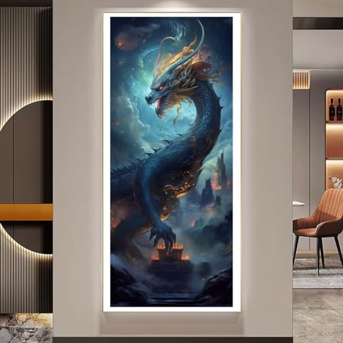 Diamond painting 5d complet dragon f313 grand format premium pour grand salon