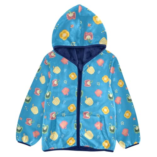 Colorful Pepper Girls Fleece Jacket Girls Fall Jacket Girls Zip Up Hoodie Girls Sherpa Jacket 2-10T