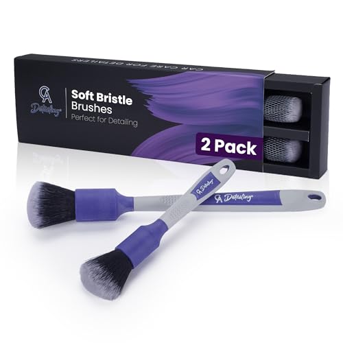 CA Detailing Lot de 2 brosses de nettoyage d'intérieur de voiture – Ensemble de brosses de nettoyage d'intérieur de voiture de qualité supérieure pour intérieur de voiture – Brosse douce pour balayer