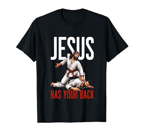 Jesus Has Your Back Bjj Jiu Jitsu Christian Religieux T-Shirt