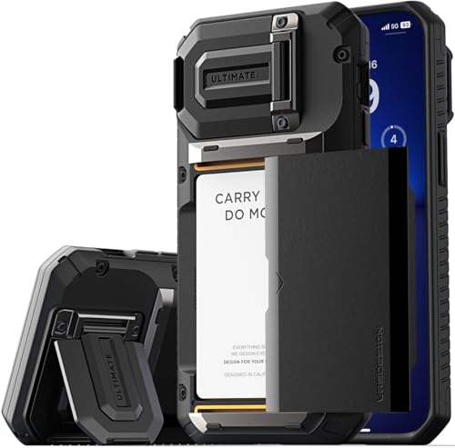 VRS DESIGN Damda Glide DuoGuard for iPhone 13 Pro Max Phone Case (2021), Premium Sturdy Fully Covered Camera Lens Protection Cover Card Holder Wallet Case (Logo Black) by VRS DESIGN - Used condition - US$20.23