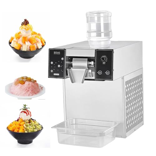 MáQuina De Hielo De Copo De Nieve Comercial, MáQuina De Afeitar De Hielo De Acero Inoxidable, MáQuina De Nieve EléCtrica, Velocidad Ajustable, Equipo De Tienda De Postres De Helado