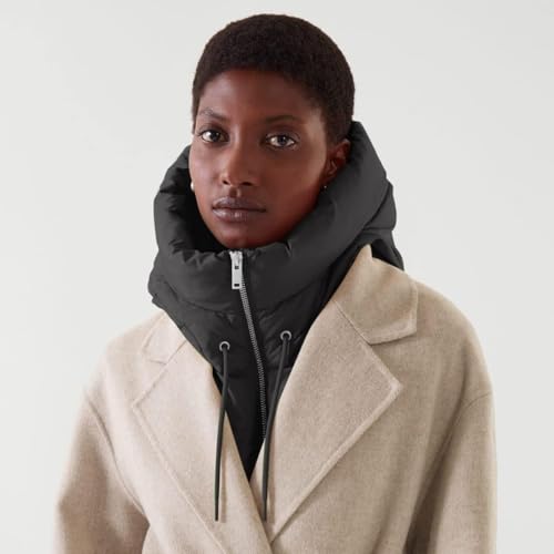 Chaleco acolchado unisex negro talla S M con capucha desmontable para invierno 4
