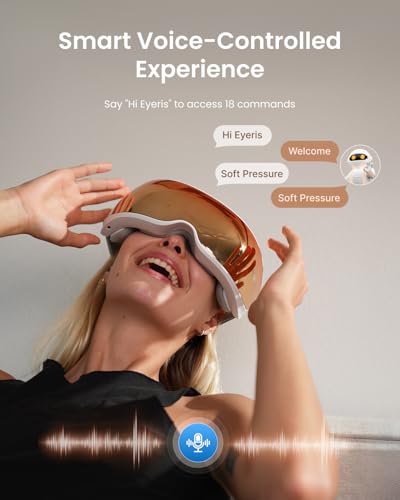 Image of RENPHO Temple Massager Eye Massager for Migraines, Birthday Gifts for Women Men Mom Her, FSA Eligible HSA Voice Control Smart, Head Circumferences 21.7in to 27.5in Eyeris Calina