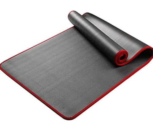 LJJ Esterilla Yoga 15mm Thick, Esterilla de Yoga de NBR Multipropósito Antideslizante Diseñado para Entrenamiento Físico con Correa de Transporte y Bolsa,Black-185X90cm