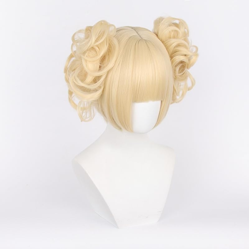 anime blonde wig Ponytail Detachable Heat resistant Straight Synthetic Hair Wig - Image 3