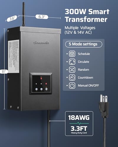 Dewenwils HWLT05A1 Smart Low Voltage Landscape Transformer 300W thumb #6
