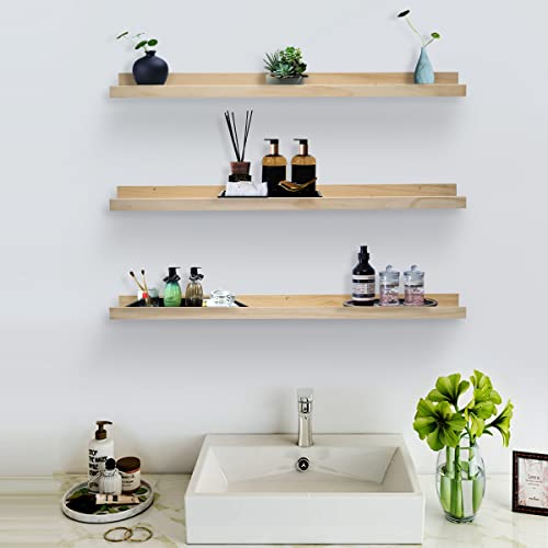 Fishfruit 36-In Floating Shelf, Wall-Mounted Wall Shelf, Picture Ledge, 3-Piece Of The Same Size For Home Decoration, Bedrooms, Office, Living Room #TOP1
