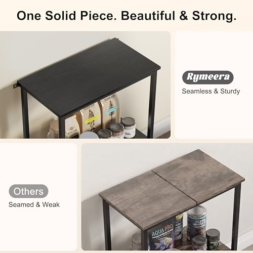 Image of 5-10 Gallon Fish Tank Stand, Aquarium Stand with 2-Tier Storage Shelves, Heavy-Duty Reptile Terrarium Stand Table with One-Piece Top for 10 Gallon Standard Model, 21.2 inch L x 11.8 inch W x 29.3 inch H (Black)
