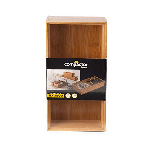 Compactor - Osaka Organizer Nature Kollektion Größe XL 22,5x15x6,5 cm - Aufbewahrungsbox aus Bambus - Ideal für Bad, Küche, Büro oder Schlafzimmer - Natürliche Optik für stilvolle Ordnung
