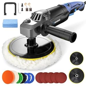 RAYBAO Buffer Polisher, 1200W Car Buffer Polisher with 7/6inch Backing Plate, Rotary Buffer 6 Speed Variable1600-3500RPM, Polisher for Car Detailing,Polishing