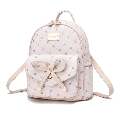 Image of I IHAYNER Girls Bowknot Cute Leather Backpack Mini Backpack Purse for Women