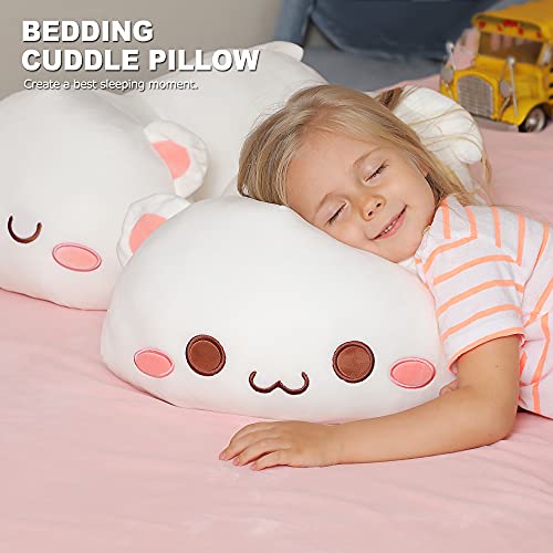 Onsoyours Cute Kitten Plush Toy Stuffed Animal Pet Kitty Soft Anime Cat Plush Pillow For Kids (White A, 25.5") #TOP3