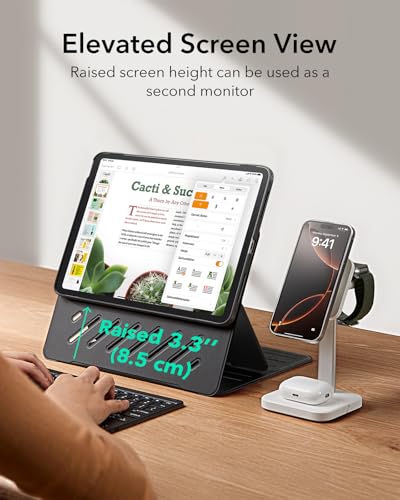 Image of ESR for iPad Air 13 Inch Case M4 /M3 /M2 (2026 /2025 /2024), Removable Magnetic Cover with Pencil Charging & Storage, Adjustable Portrait /Landscape Stand, 9 Standing Angles, Shift Series, Durable Black