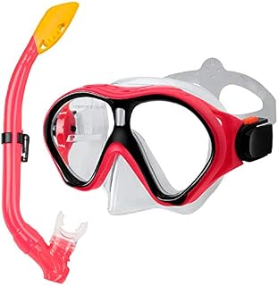 Gintenco Kids Snorkel Set, Dry Top Snorkel Mask Anti-Leak for Youth Junior Child