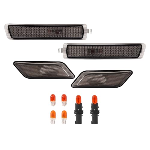 ALMULOO Front Bumper Light+Side Marker Lamp Compatible with 1996-2002 BMW E37 Z3 Roadster/M Coupe/M Roadster w/Bulbs Halogen Smoke Lens Replacement for 63148400409 63148400410 by ALMULOO - Used condition - Image 2