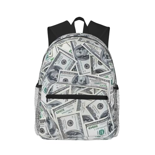 Sac à dos dollar noir à double bandoulière en taille unique pour voyage décontracté