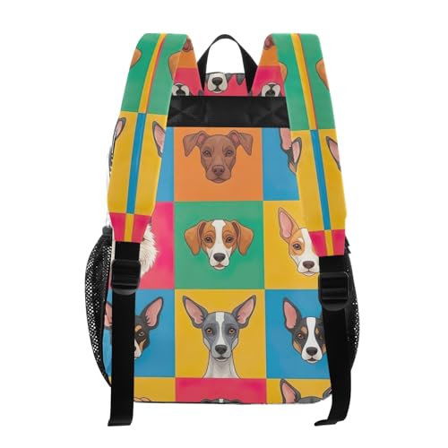 Travel Clear Bags for Women Girls Backpack Kids Boys Approved See through Bag Colorful Dogs Print3