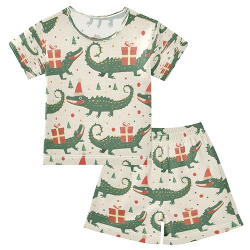 senya Short Sleeve Pajamas Sets Summer Cotton Sleepwear Crocodiles Gifts