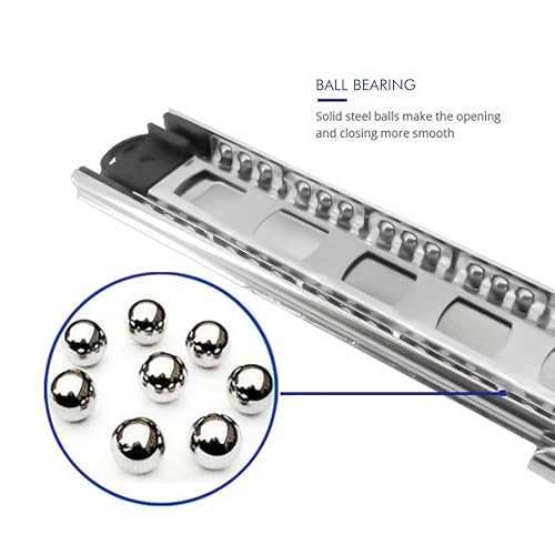 6 Pairs of 24 Inch Hardware 3-Section Full Extension Ball Bearing Side Mount Drawer Slides,100 LB Capacity Drawer Slide