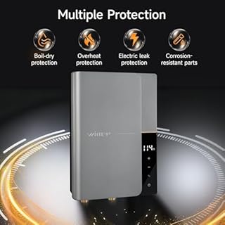 WINTEMP 8KW Tankless Water Heater Electric 240V, On-Demand Instant Hot Water Heater, LED Temperature Display, Self-Modulating Energy Efficiency, Space-Saving Design