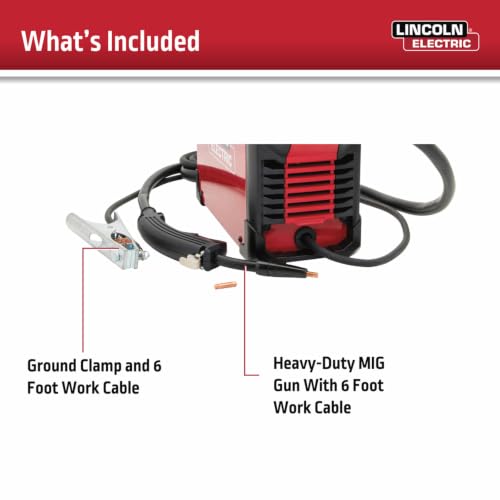 Image of Lincoln Electric 90i FC Flux Core Wire Feed Weld-PAK Welder, 120V Welding Machine, Portable w /Shoulder Strap, Protective Metal Case, Best for Small Jobs, K5255-1