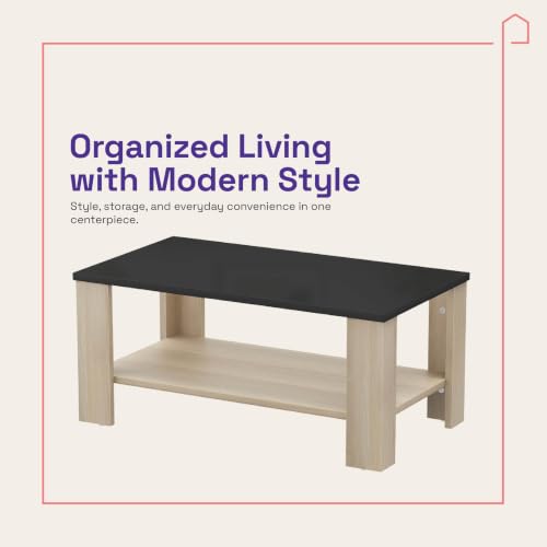 Image of Wakefit Center Table | 1 Yr Warranty | Coffee Table for Living Room Wooden, Tea Table for Living Room Wooden, Sofa Table, Free Installation from Brand, Modern Multi-Functional & Wobble-Free(Vaulten)