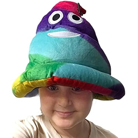 SILVERFEVER Plush Soft Animal Beanie Hat Halloween Cute Soft Warm Toddler to Teen, Emoji Rainbow Poop Cover