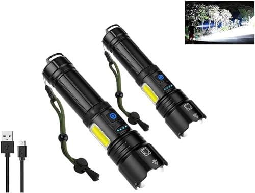 Rechargeable Flashlights High Lumens, 900000 Lumen Super Bright XHP70 ...