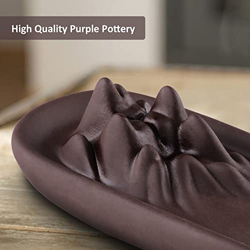 Kokorona Incense Stick Holder Waterfall Incense Burner Backflow Ceramic Incense Holder For Sticks And Cones Handmade Ash Catcher Incense Tray Home Decor Yoga Meditation, Purple Pottery #TOP2