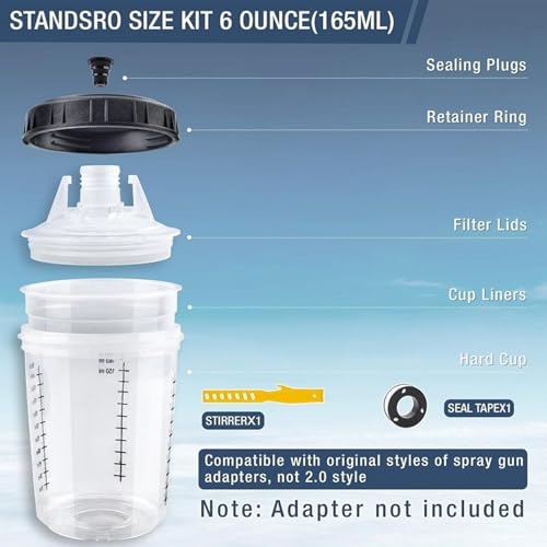 Récipient de mesure transparent de peinture pour garage et modélisme - 8