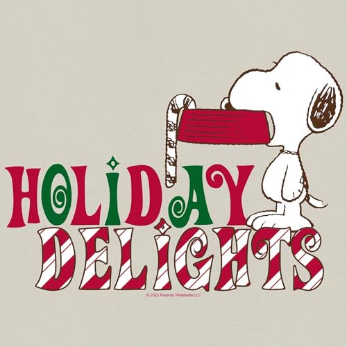 CafePress Snoopy Holiday Delights Canvas Tote Top Zipper Closure2