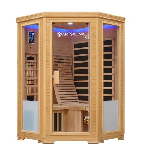 Artsauna Infrarotkabine Aalborg Dual-Technologie - 120x120x190 cm - 2 Personen - mit Relaxliege, Sitzbank, LED Farblicht & Glastür - Hemlock Holz Infrarotsauna Artsauna Infrarotkabine Aalborg Dual-Technologie - 120x120x190 cm - 2 Personen - mit Relaxliege, Sitzbank, LED Farblicht & Glastür - Hemlock Holz Infrarotsauna