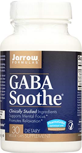 Jarrow Formulas GABA Soothe, Supports Mental Focus, Promotes Relaxation, 30 Veggie Capsules