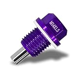 Hirificing M14×1.5 Car Magnetic Oil Drain Plug Removal Tool, Aluminum Alloy Oil Pan Sump Drain Nut Bolt Screw Repair Kit for Most Ford, GM, Hyundai, KIA and Accord, Civic, Pilot, Odyssey (Purple)