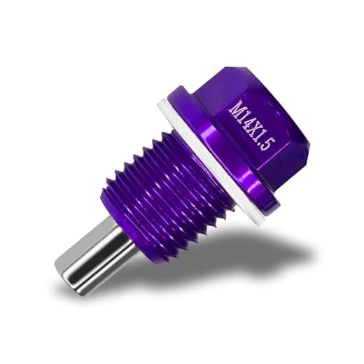 Hirificing M14×1.5 Car Magnetic Oil Drain Plug Removal Tool, Aluminum Alloy Oil Pan Sump Drain Nut Bolt Screw Repair Kit for Most Ford, GM, Hyundai, KIA and Accord, Civic, Pilot, Odyssey (Purple)