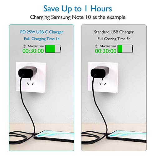 Image of DR VAKU USB-C to USB C Super-Fast Charging Wall Charger-25W PD Charger Adapter with Type-C Cable for Samsung Galaxy Note 20 Ultra Note10 / Lite / 10+ / S20 Ultra / S20 Plus / S20 5G and S10 Lite