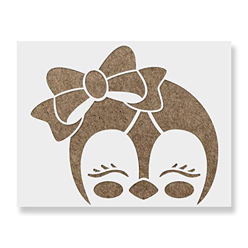 Penguin Girl Face Stencil - Essential for Animal Party Decorations, Animal Stencils for Painting, Large Animal Stencil