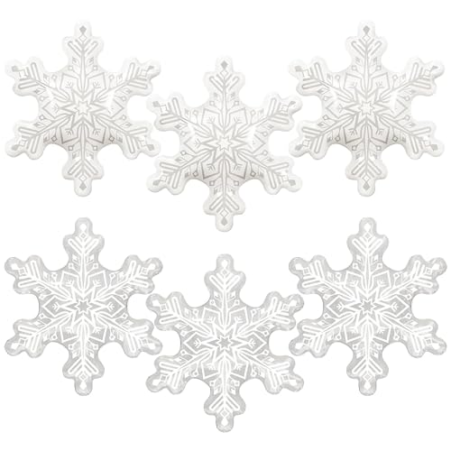 6Pcs Transparent Snowflake Foil Balloons-36inch Clear Snowflake Mylar Balloons for Christmas Winter Wonderland Ice Snow Themed Birthday Party Decorations