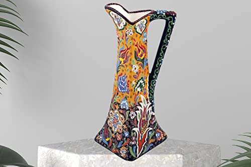 EliPOT Ceramic Pitcher, 12 inch Ceramic Square Pitcher, Turkish 12