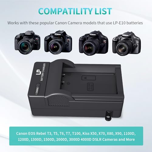 image for LP LP-E10 Battery Charger, Charger Compatible with Canon EOS Rebel T7,